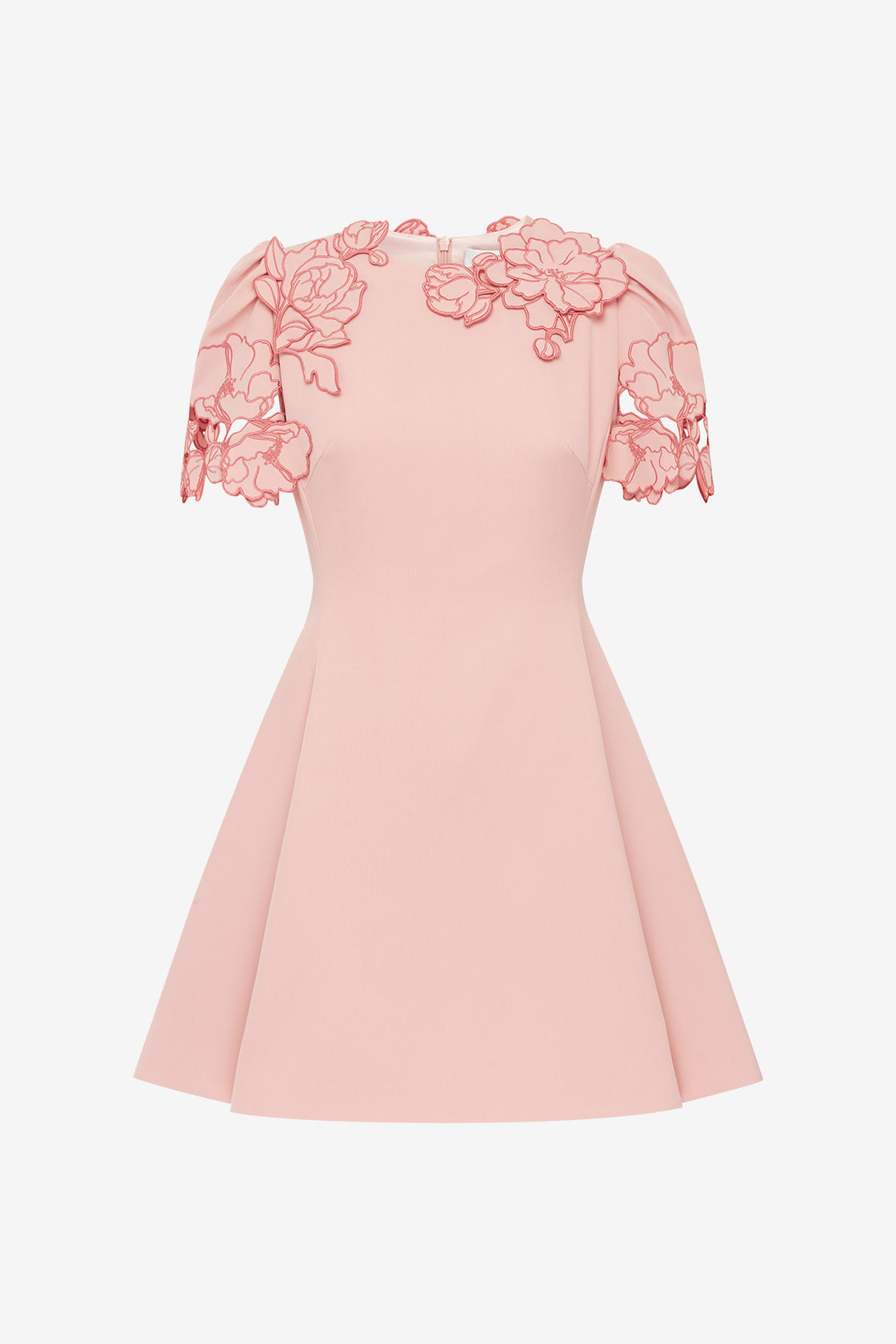 Exclusive Leo Lin Elyse Appliqué Short Sleeve Mini Dress - Light Rose