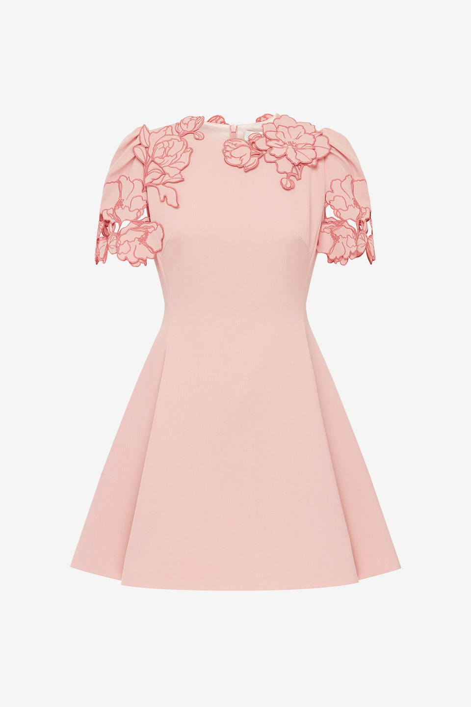 Exclusive Leo Lin Elyse Appliqué Short Sleeve Mini Dress - Light Rose