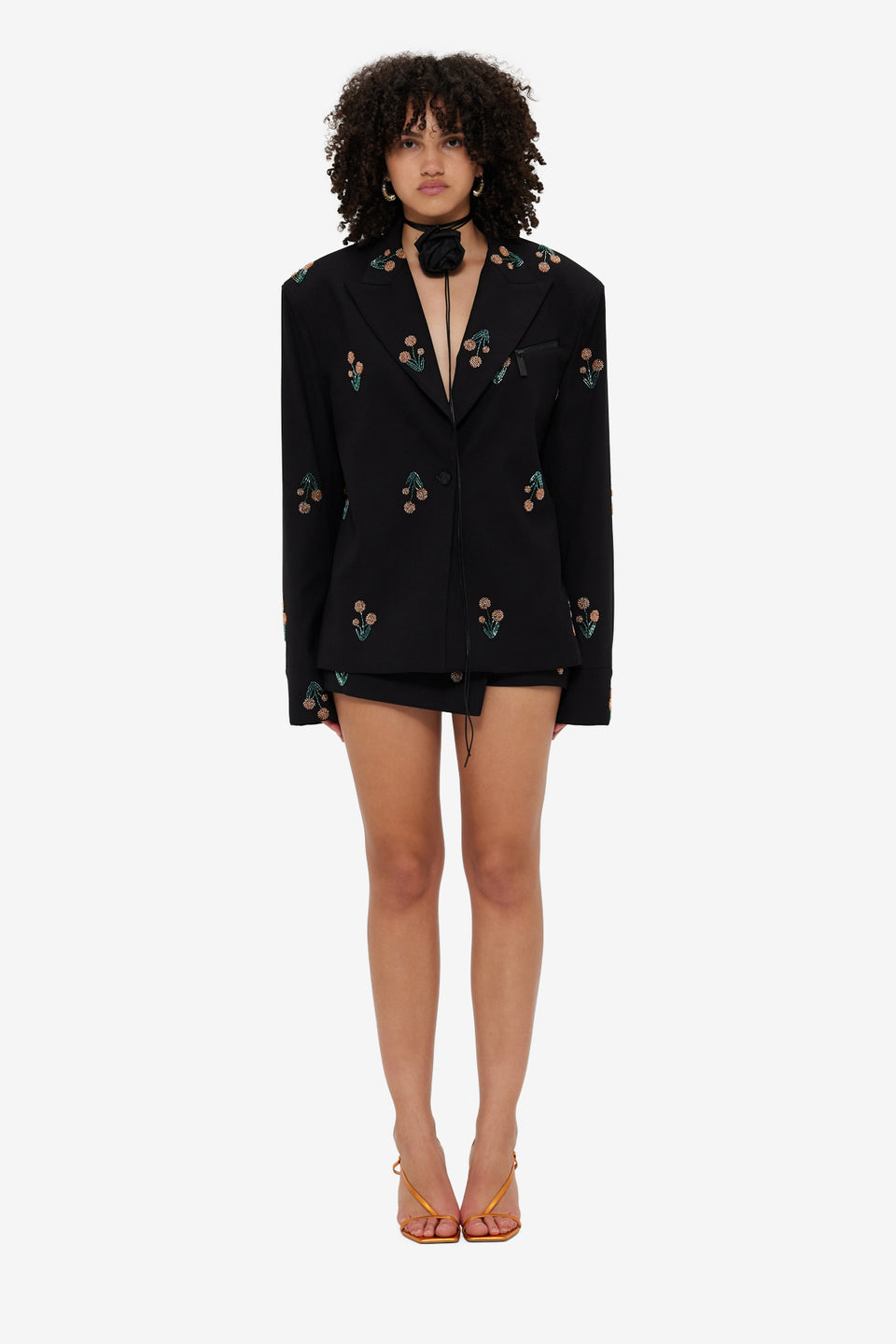 Exclusive Leo Lin Jovanna Embellished Blazer - Wildflower Beading