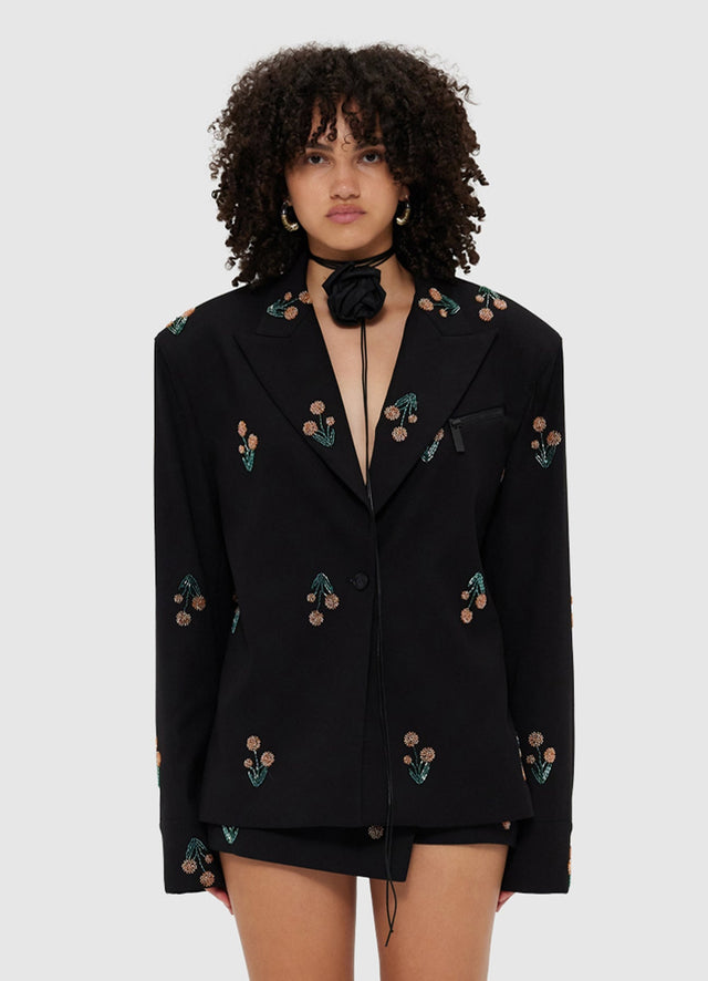 Exclusive Leo Lin Jovanna Embellished Blazer - Wildflower Beading