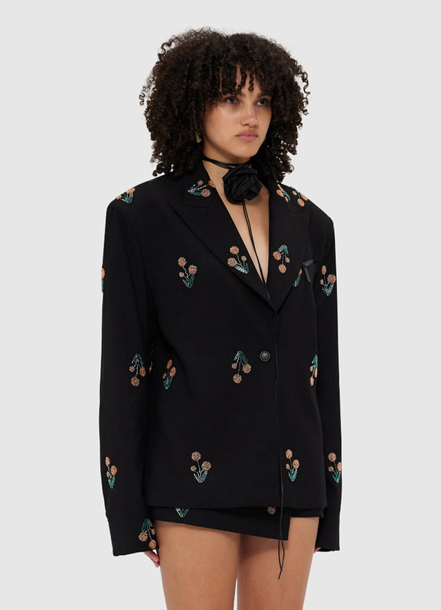 Exclusive Leo Lin Jovanna Embellished Blazer - Wildflower Beading