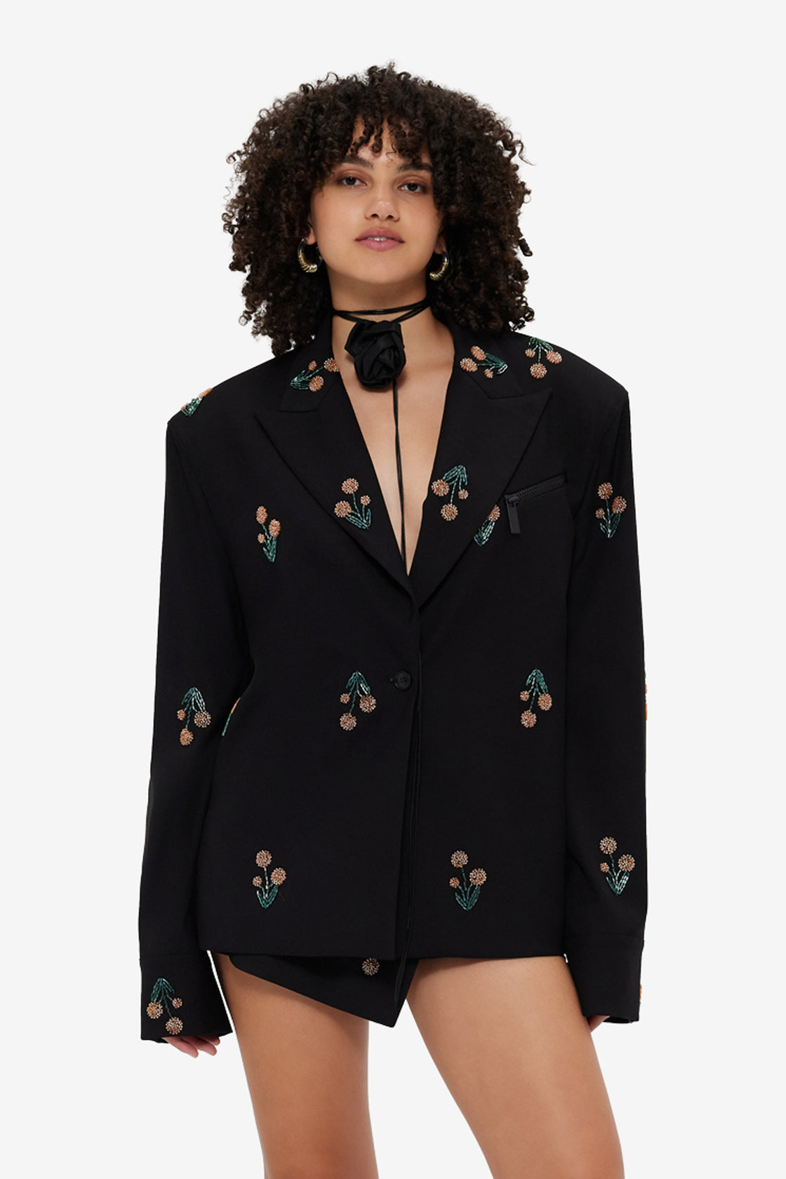 Exclusive Leo Lin Jovanna Embellished Blazer - Wildflower Beading