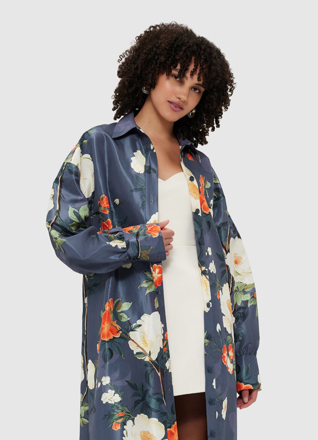 Exclusive Leo Lin Madeline Coat Dress - Pear Blossom Print