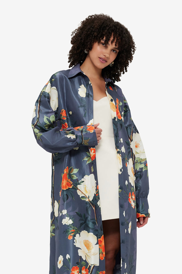 Exclusive Leo Lin Madeline Coat Dress - Pear Blossom Print