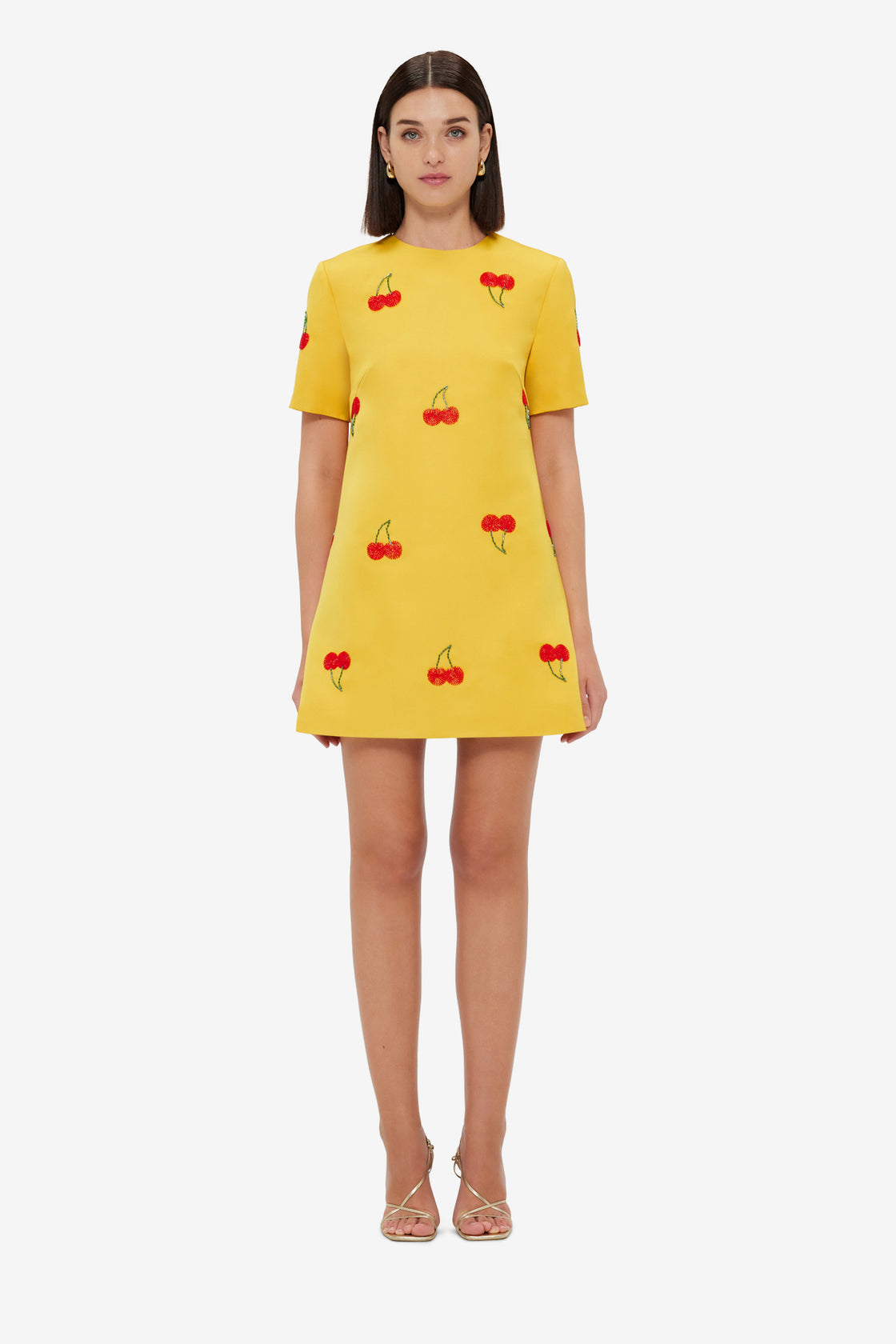 Exclusive Leo Lin Alexa Embellished T-Shirt Mini Dress - Cherry Beading