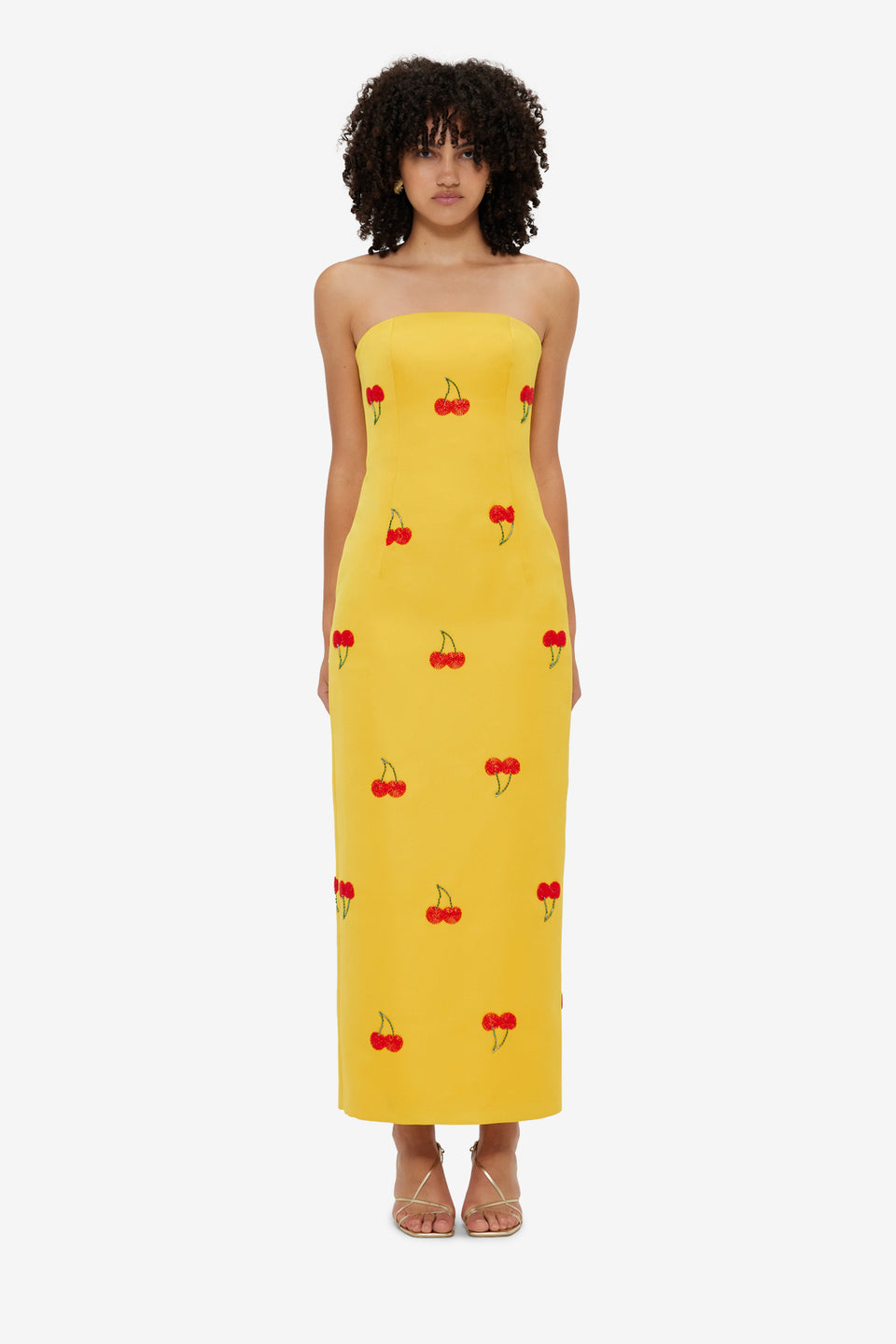 Exclusive Leo Lin Rayna Embellished Bustier Maxi Dress - Cherry Beading