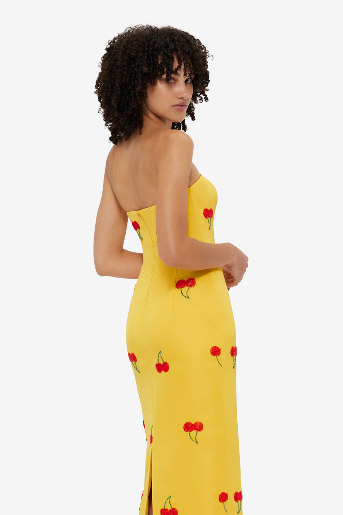 Exclusive Leo Lin Rayna Embellished Bustier Maxi Dress - Cherry Beading