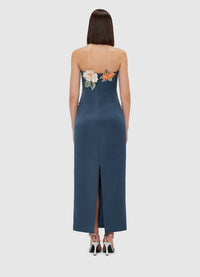 Exclusive Leo Lin Rayna Appliqué Floral Bustier Maxi Dress - Pear Blossom