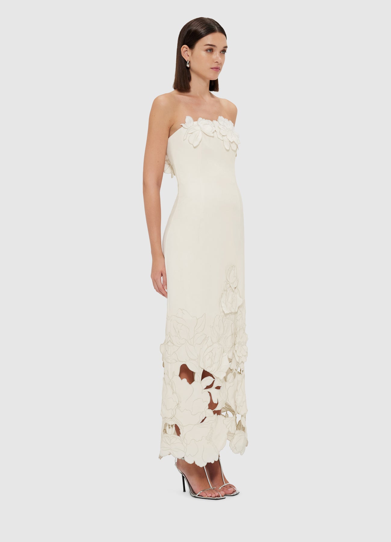 Rayna Appliqué Bustier Maxi Dress - Vanilla – LEO LIN
