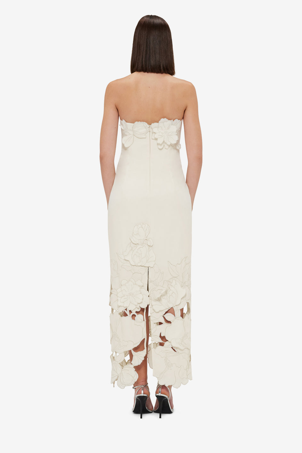 Exclusive Leo Lin Rayna Appliqué Bustier Maxi Dress - Vanilla
