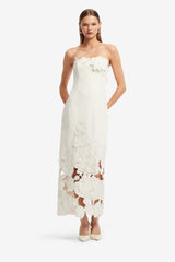 Rayna Appliqué Bustier Maxi Dress - Vanilla Dress Maxi