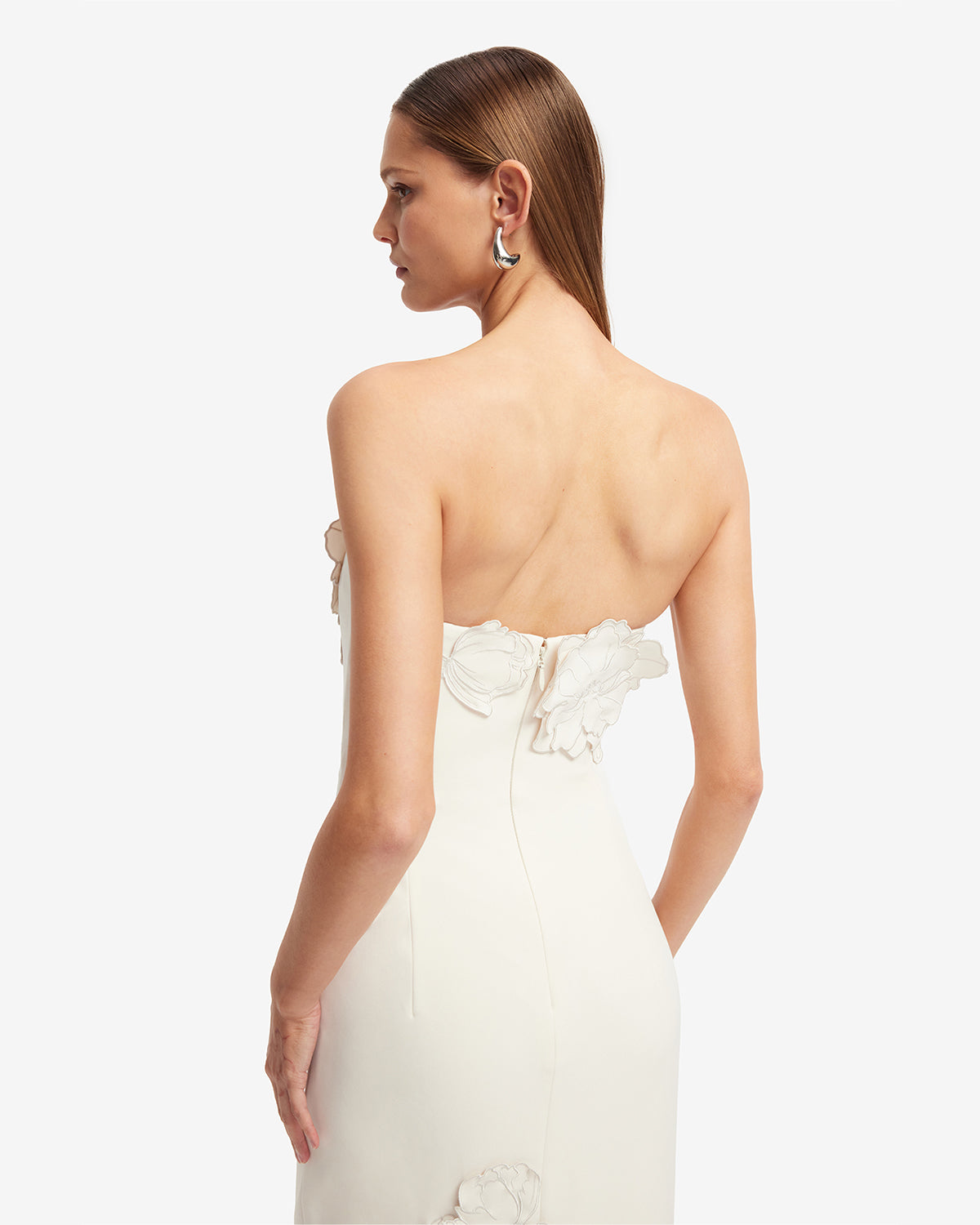 Rayna Appliqu Bustier Maxi Dress - Vanilla LEO LIN Rayna Appliqu Bustier Maxi Dress - Vanilla LEO LIN