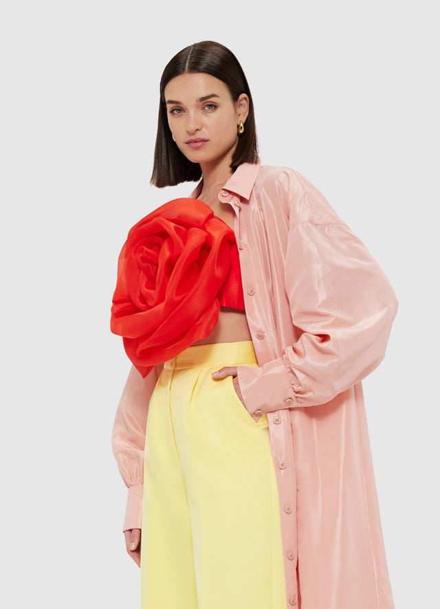 Exclusive Leo Lin Madeline Coat Dress - Light Rose