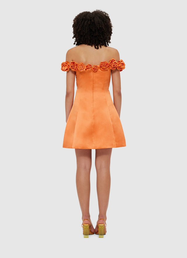 Exclusive Leo Lin Stella Off-Shoulder Mini Dress - Tangerine