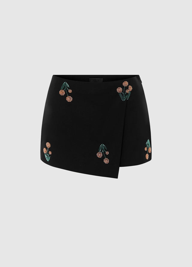 Exclusive Leo Lin Aria Embellished Skort - Wildflower Beading