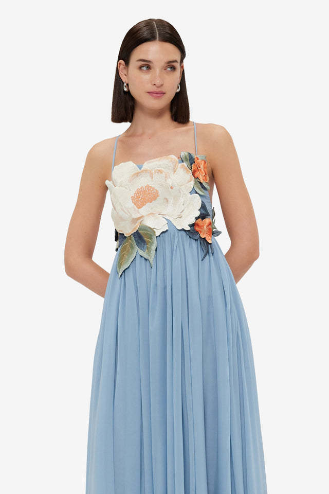 Exclusive LEO LIN Agnes Embroidered Maxi Dress