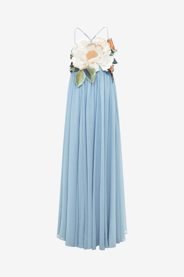 Exclusive LEO LIN Agnes Embroidered Maxi Dress