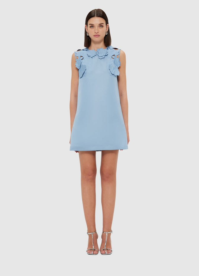 Exclusive Leo Lin Blair Appliqué Mini Dress - Powder Blue