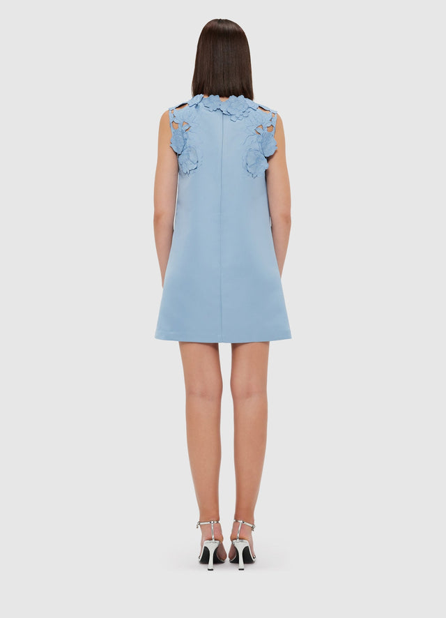 Exclusive Leo Lin Blair Appliqué Mini Dress - Powder Blue