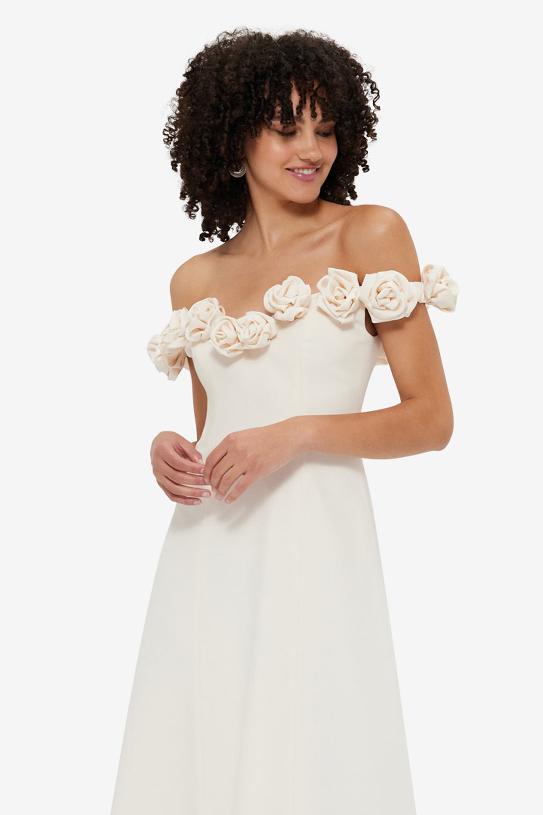 Exclusive LEO LIN Annette Off Shoulder Midi Dress