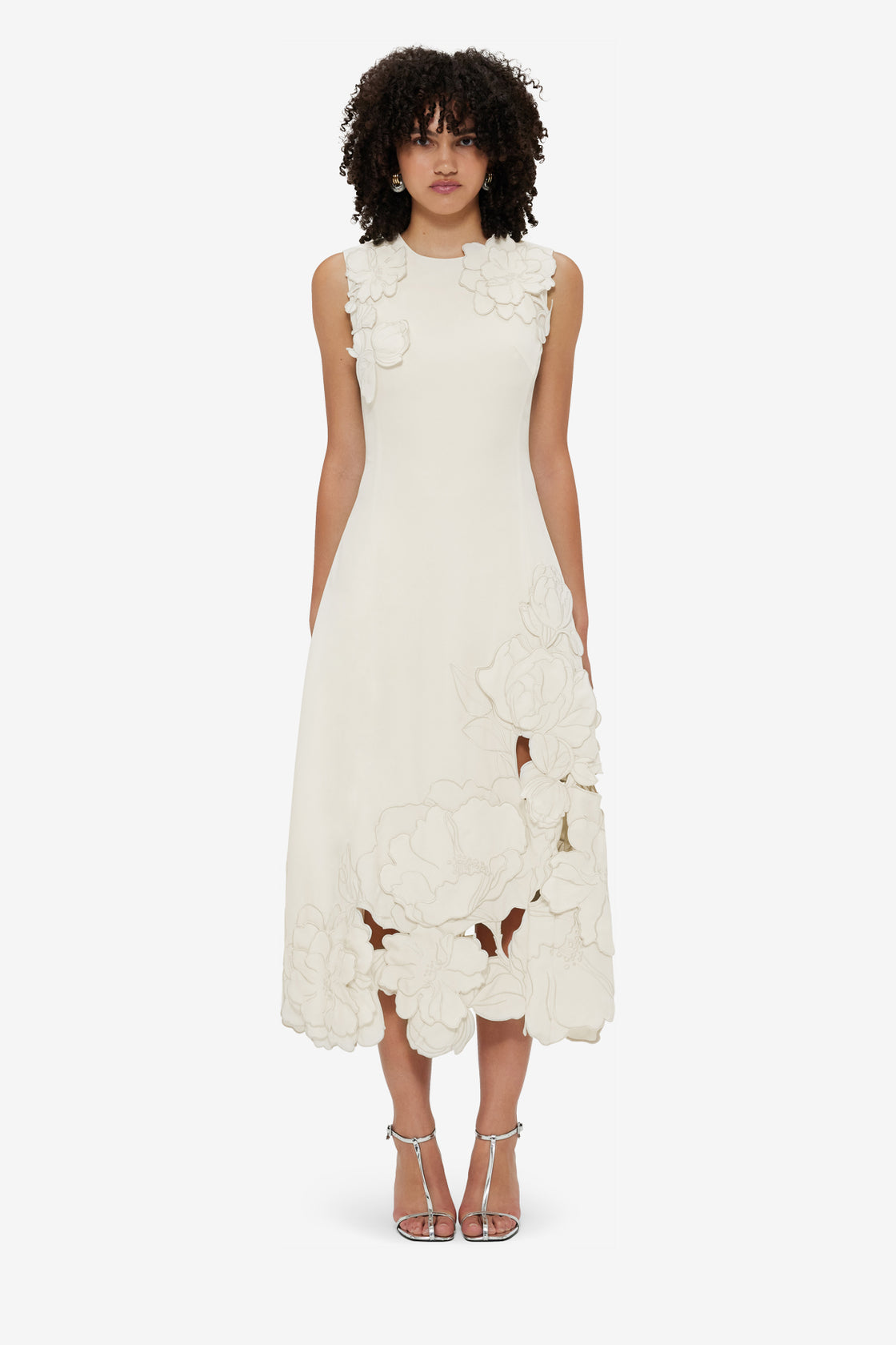 Exclusive LEO LIN Cleo Appliqué Sleeveless Midi Dress