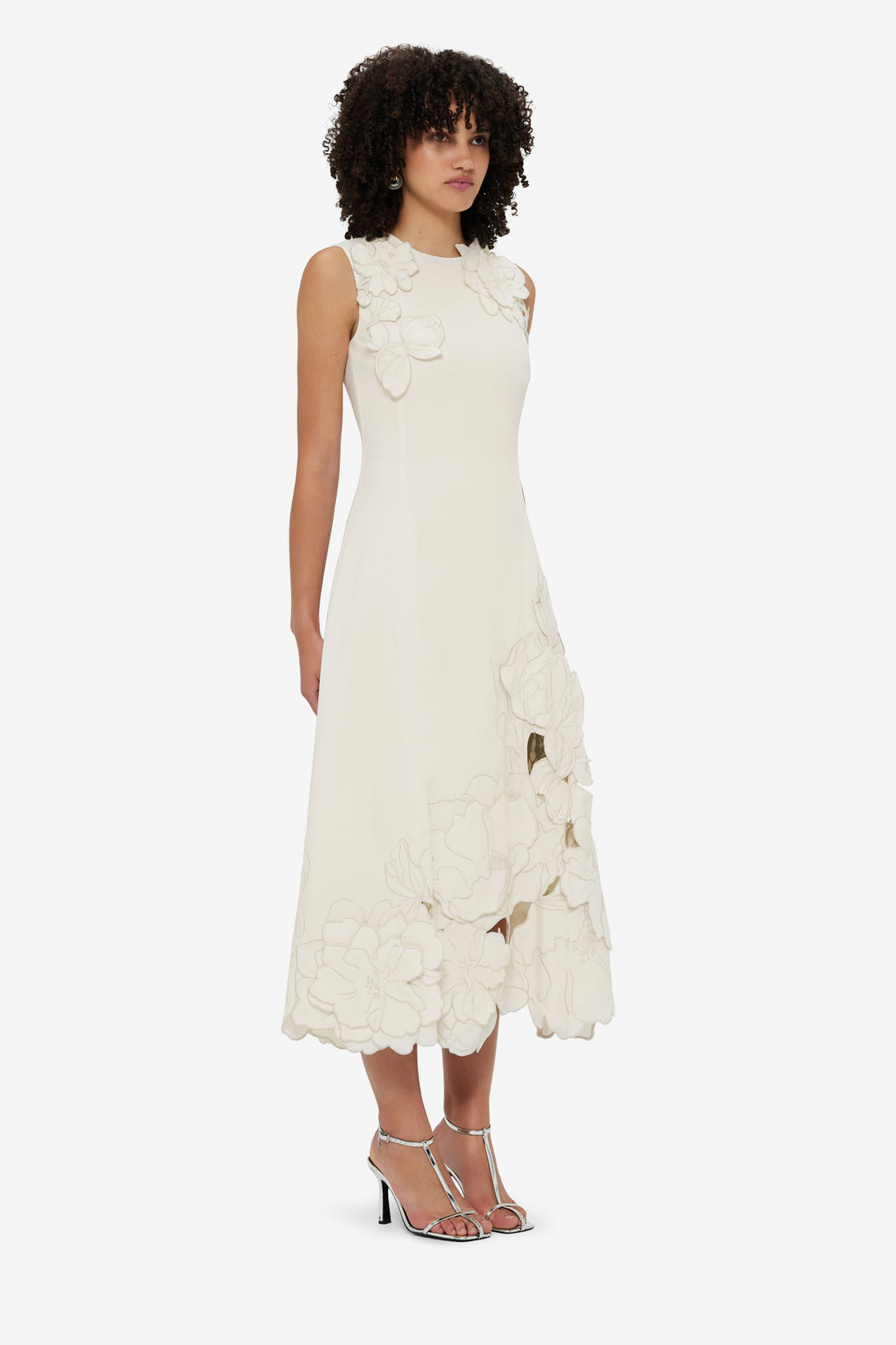 Exclusive LEO LIN Cleo Appliqué Sleeveless Midi Dress