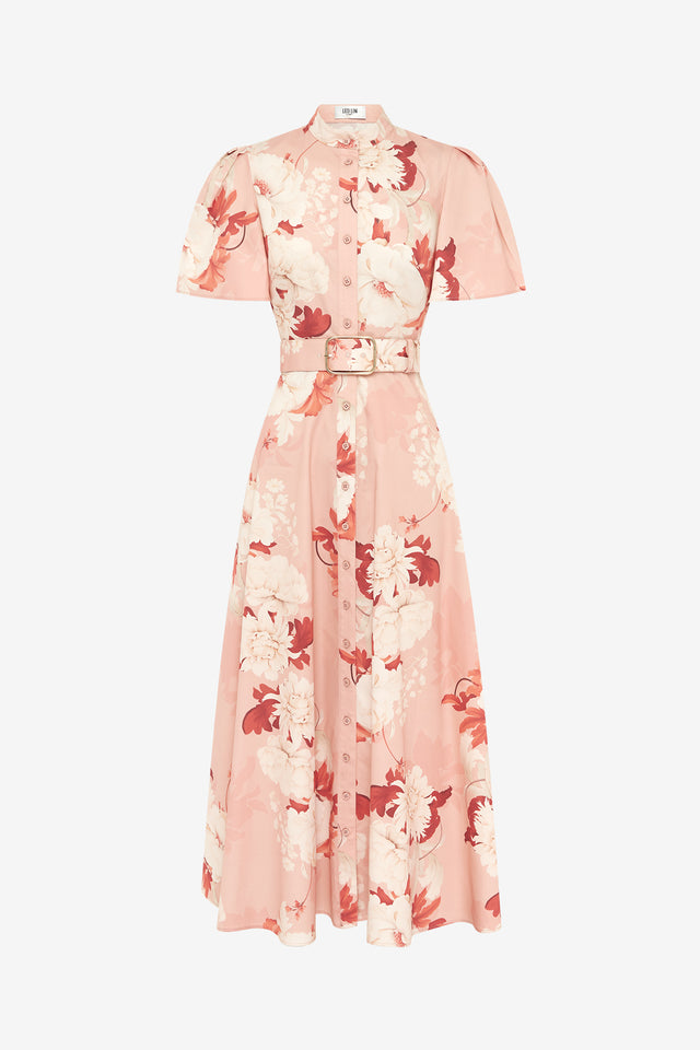 Exclusive LEO LIN Bianca Short Sleeve Midi Dress