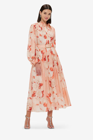 Exclusive LEO LIN Cassie Tie Neck Midi Dress