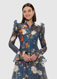 Exclusive Leo Lin Katrina Butterfly Sleeve Midi Dress - Pear Blossom Print