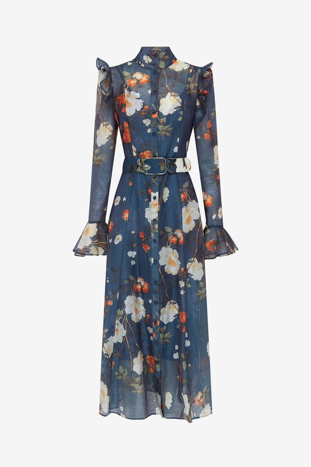 Exclusive Leo Lin Katrina Butterfly Sleeve Midi Dress - Pear Blossom Print