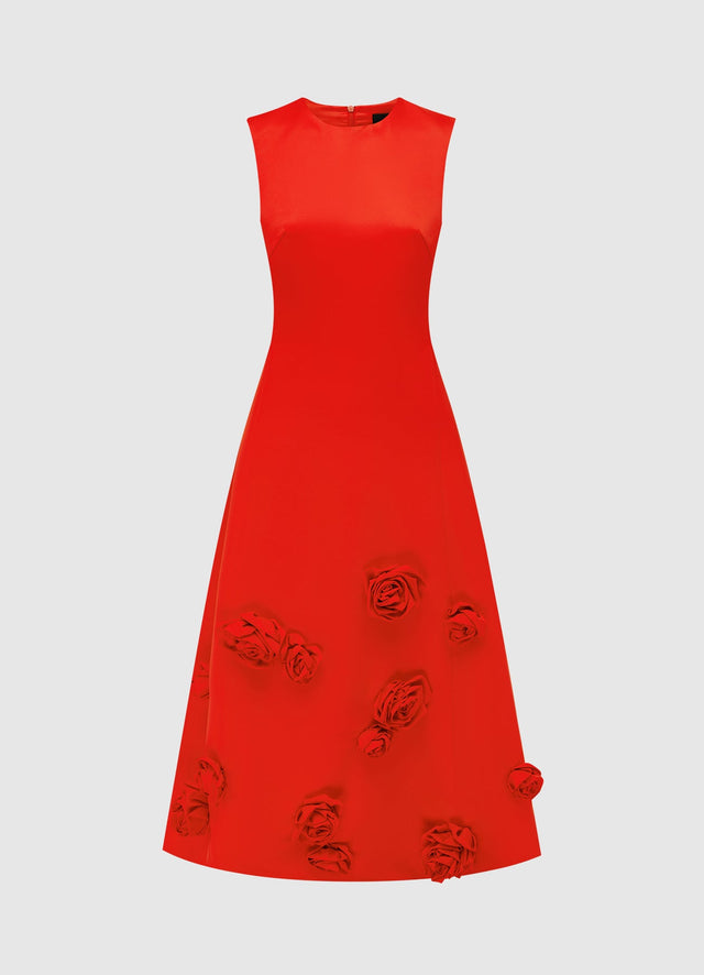 Exclusive Leo Lin Cleo Sleeveless Midi Dress - Scarlet