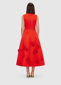 Exclusive Leo Lin Cleo Sleeveless Midi Dress - Scarlet