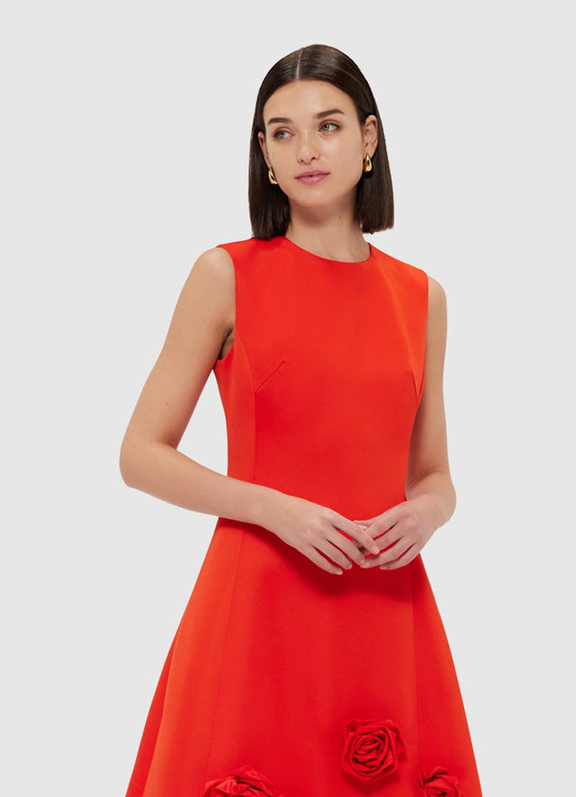 Exclusive Leo Lin Cleo Sleeveless Midi Dress - Scarlet