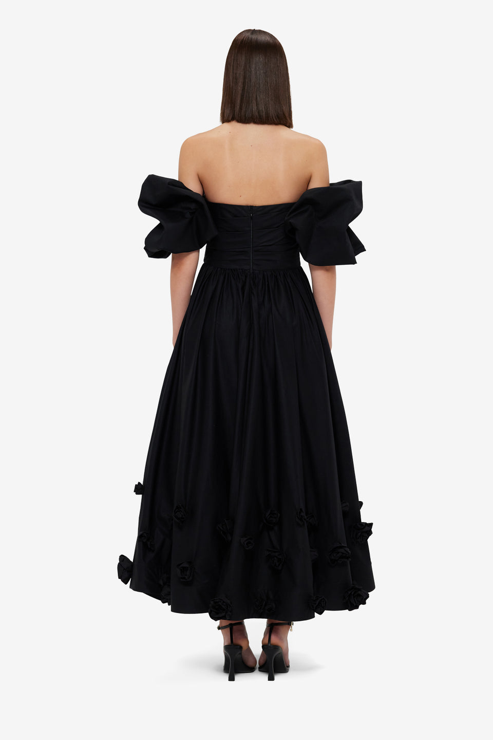 Exclusive Leo Lin Miranda Rose Midi Dress - Ebony