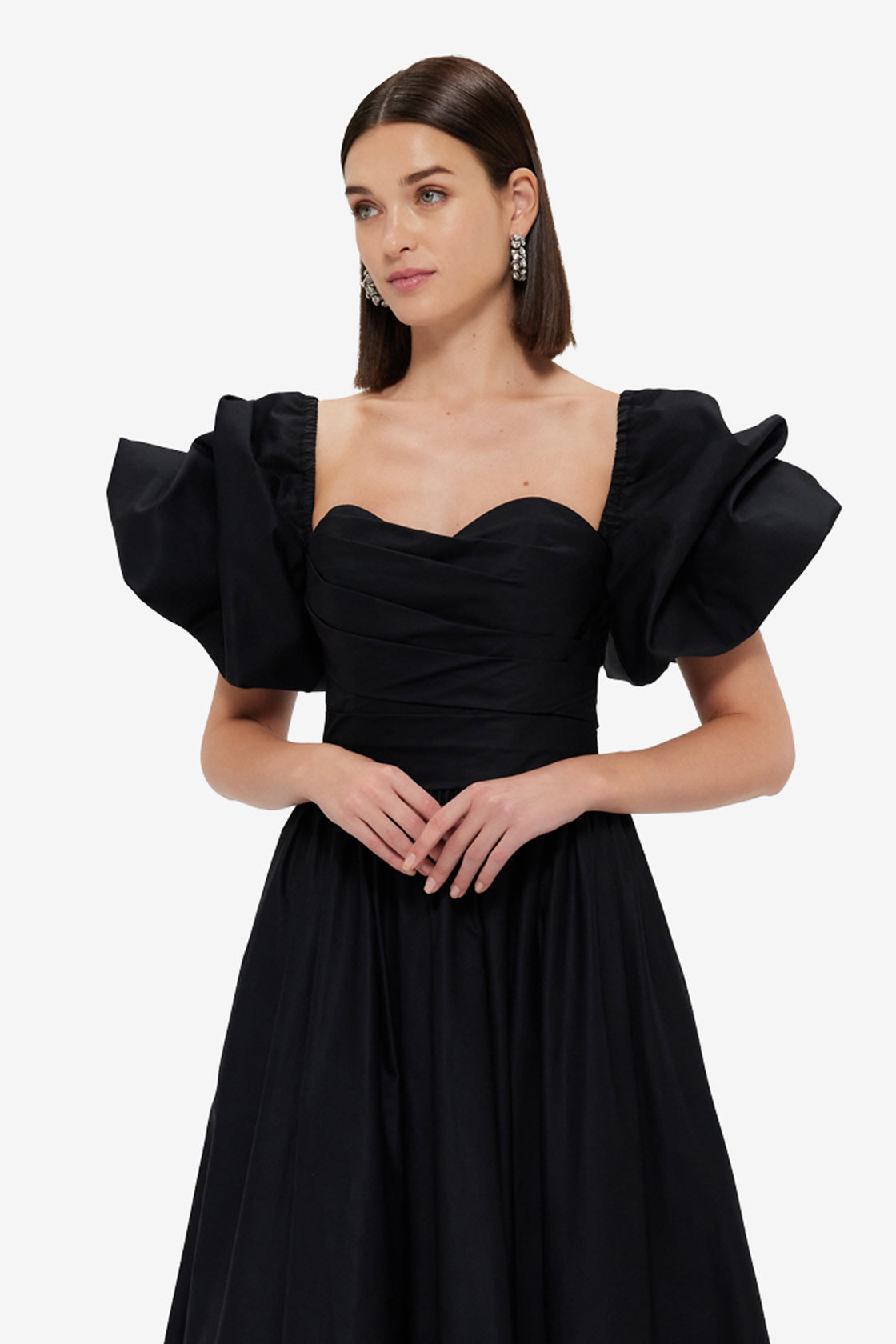 Exclusive Leo Lin Miranda Rose Midi Dress - Ebony