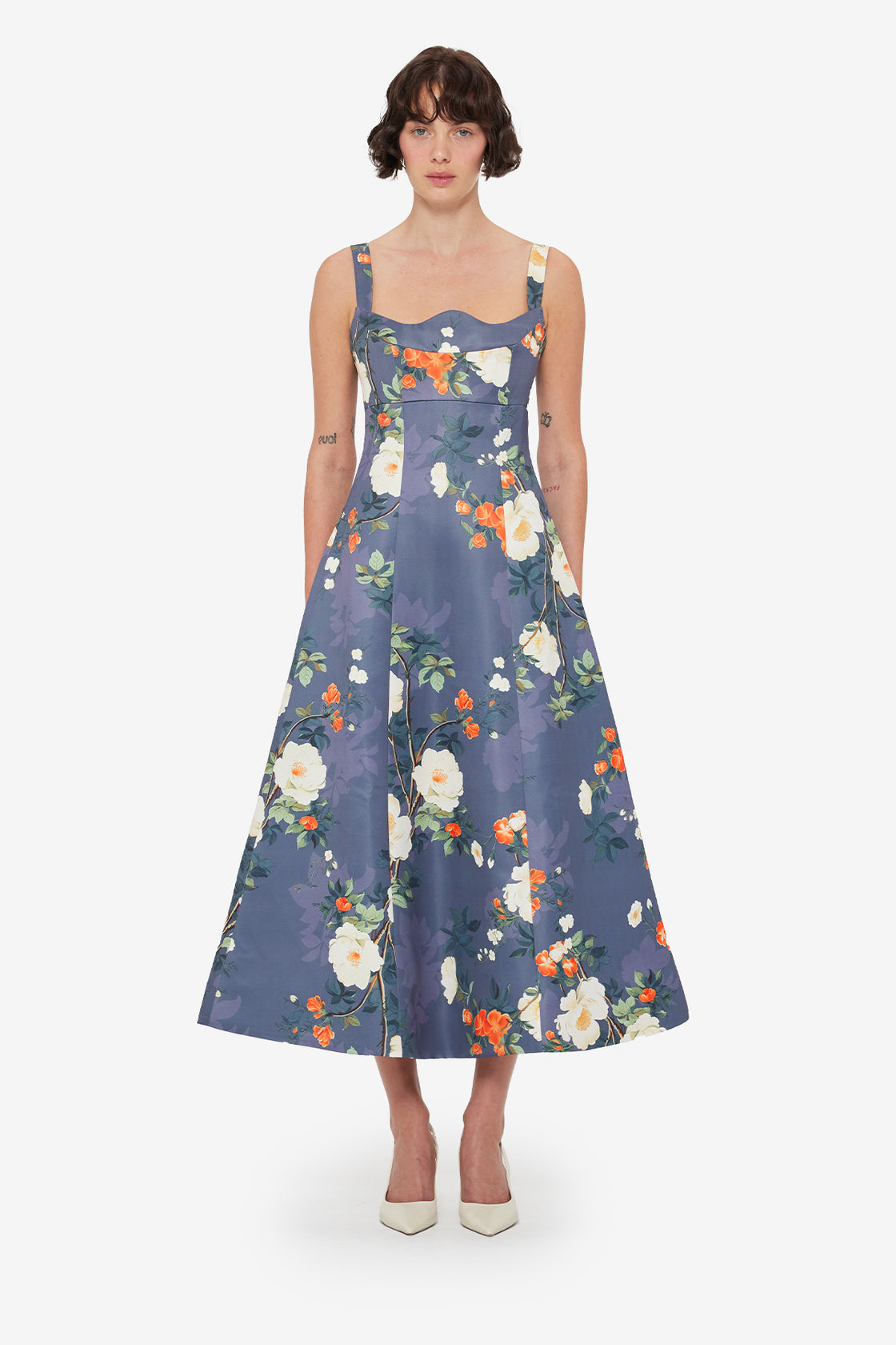 Exclusive Leo Lin Odette Midi Dress - Pear Blossom Print
