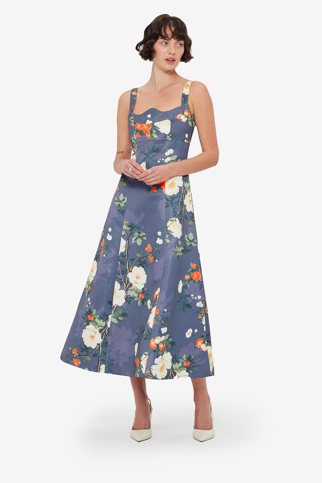 Exclusive Leo Lin Odette Midi Dress - Pear Blossom Print