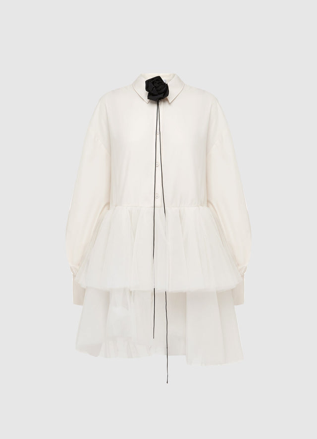 Exclusive Leo Lin Ivy Tiered Mini Dress - Vanilla