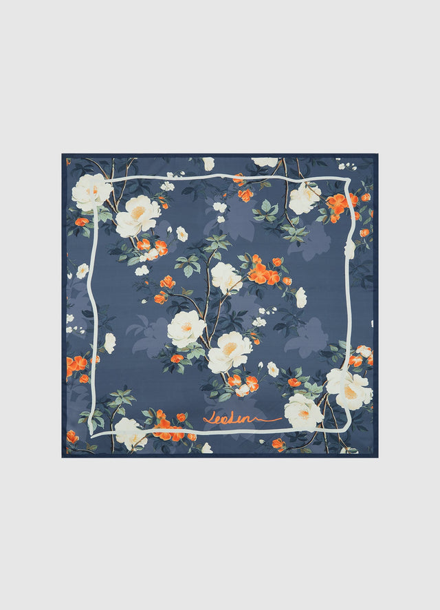 Exclusive Leo Lin Small Scarf - Pear Blossom Print