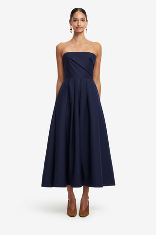 Exclusive LEO LIN Lynn Bustier Midi Dress - Indigo