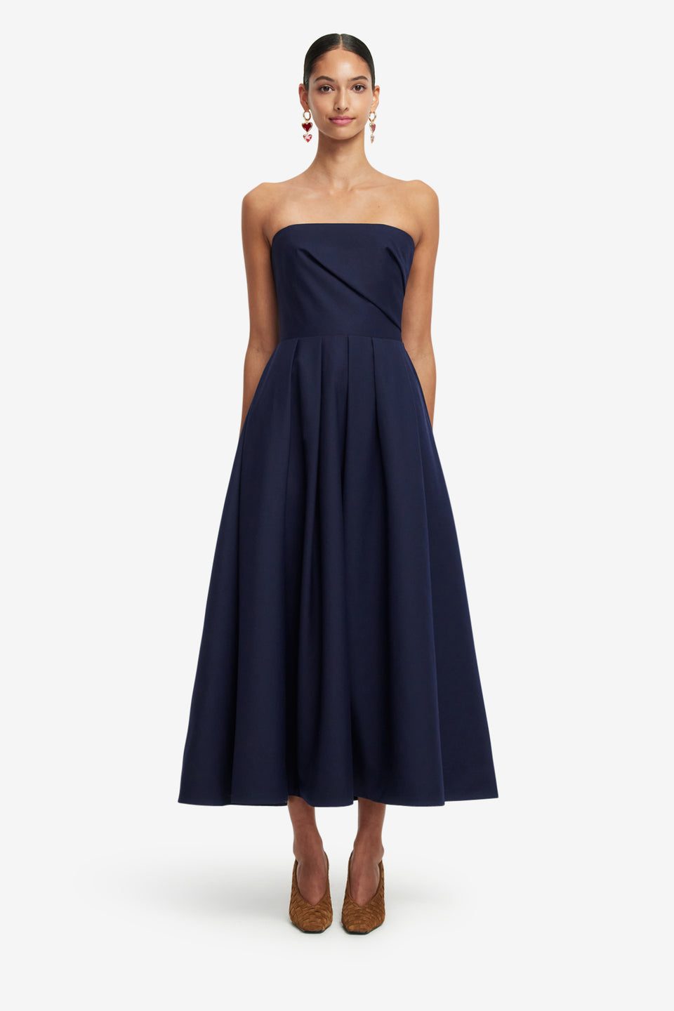 Exclusive LEO LIN Lynn Bustier Midi Dress - Indigo