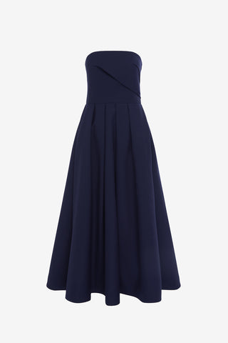 Exclusive LEO LIN Lynn Bustier Midi Dress - Indigo