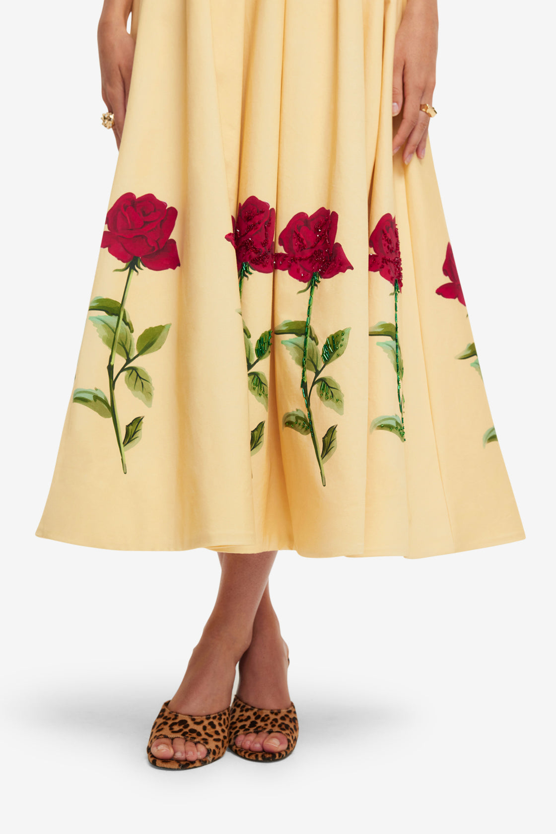 leo lin rose bustier midi dress Leo Lin Embellished Rose Bustier Midi Dress