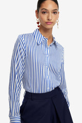 Rosaline Striped Shirt - Navy Blouse/Shirts