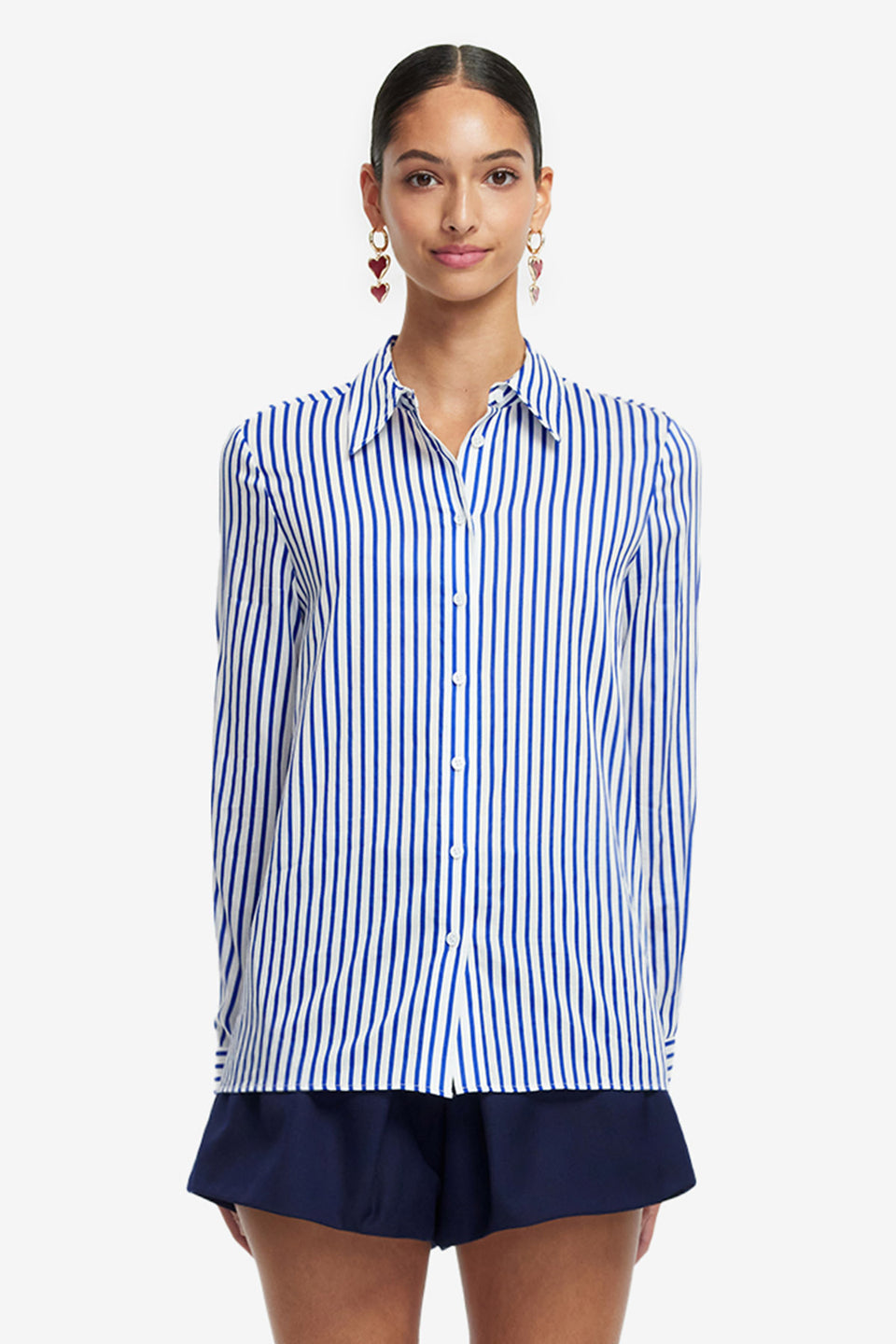 Exclusive LEO LIN Rosaline Striped Shirt - Navy