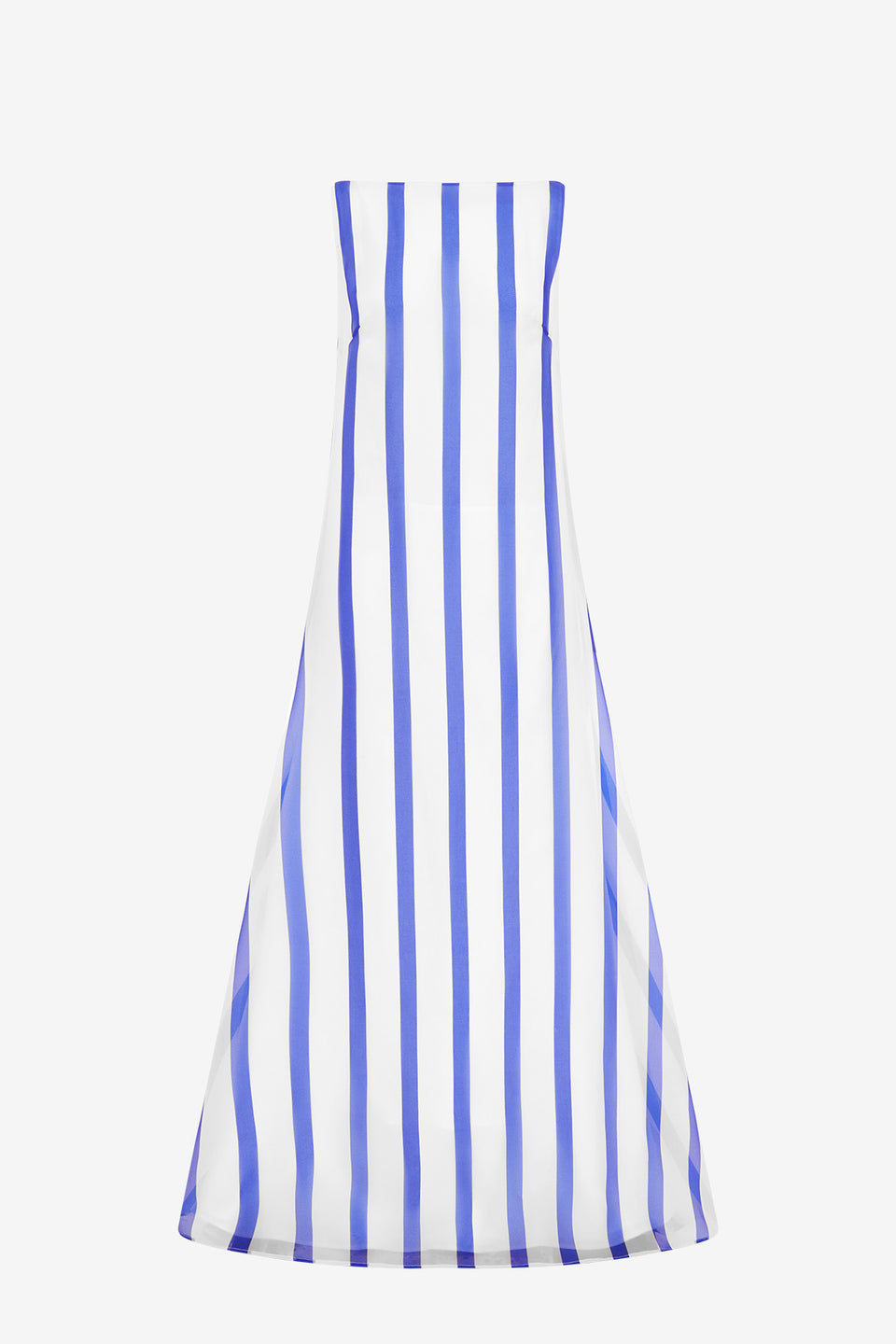 Exclusive LEO LIN Yumei Striped Open Back Gown - Navy