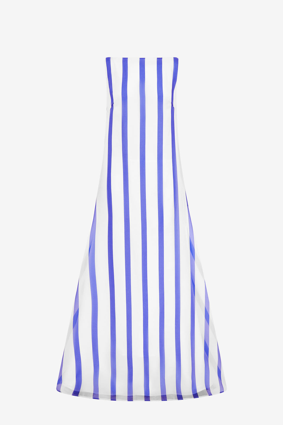 Exclusive LEO LIN Yumei Striped Open Back Gown - Navy