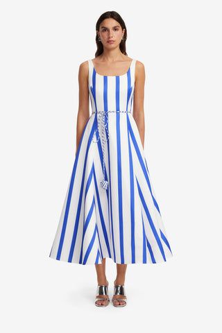 Exclusive LEO LIN Serafina Striped Maxi Dress - Navy