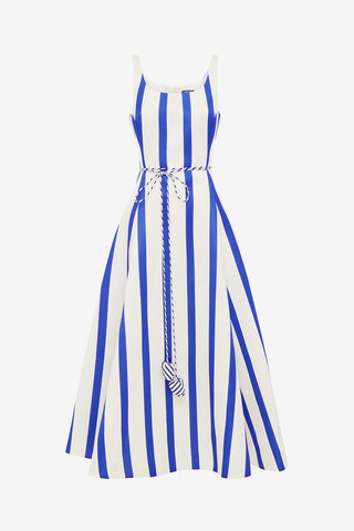 Exclusive LEO LIN Serafina Striped Maxi Dress - Navy
