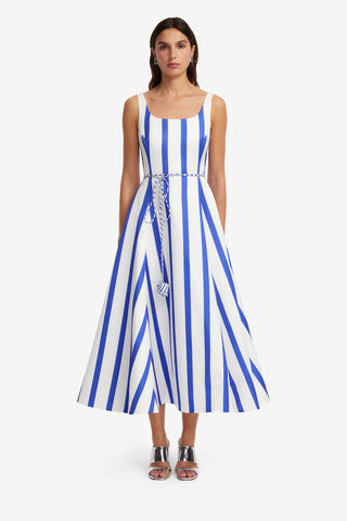 Exclusive LEO LIN Serafina Striped Maxi Dress - Navy